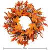 Halloween Fall Door Wreath, Large Maple Leaf Wreath with Pumpkins for Indoor and Outdoor Use view 2