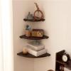 SPXTOM 7–16 in. Floating Triangle Wall Shelf, Rustic Wood, White, 25 cm view 3