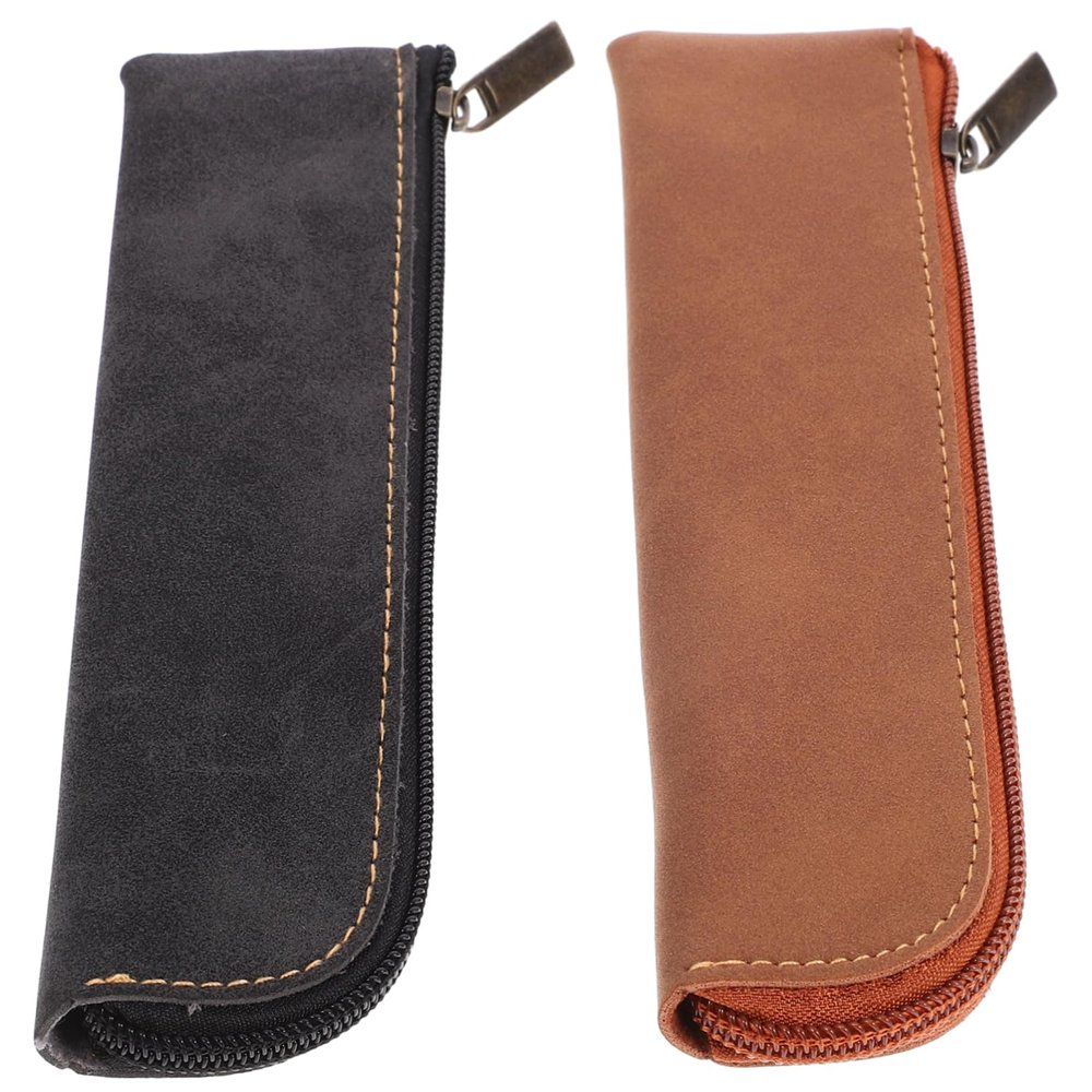 Tofficu Pencil Cases, 2-Pack, PU Leather, Portable