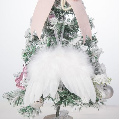 24-Piece Mini Angel Wing Feather Christmas Ornaments