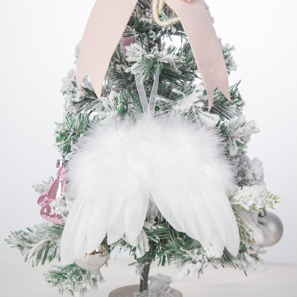 24-Piece Mini Angel Wing Feather Christmas Ornaments