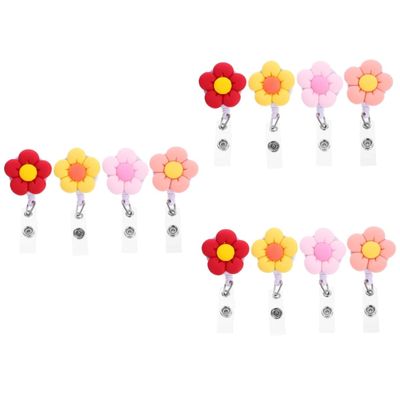 STOBOK 12-Piece Retractable Badge Holders with Clips and ID Straps for Teachers and Students, Assorted Colors