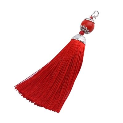 Smooth Silk Tassel with Lobster Clasp, Red