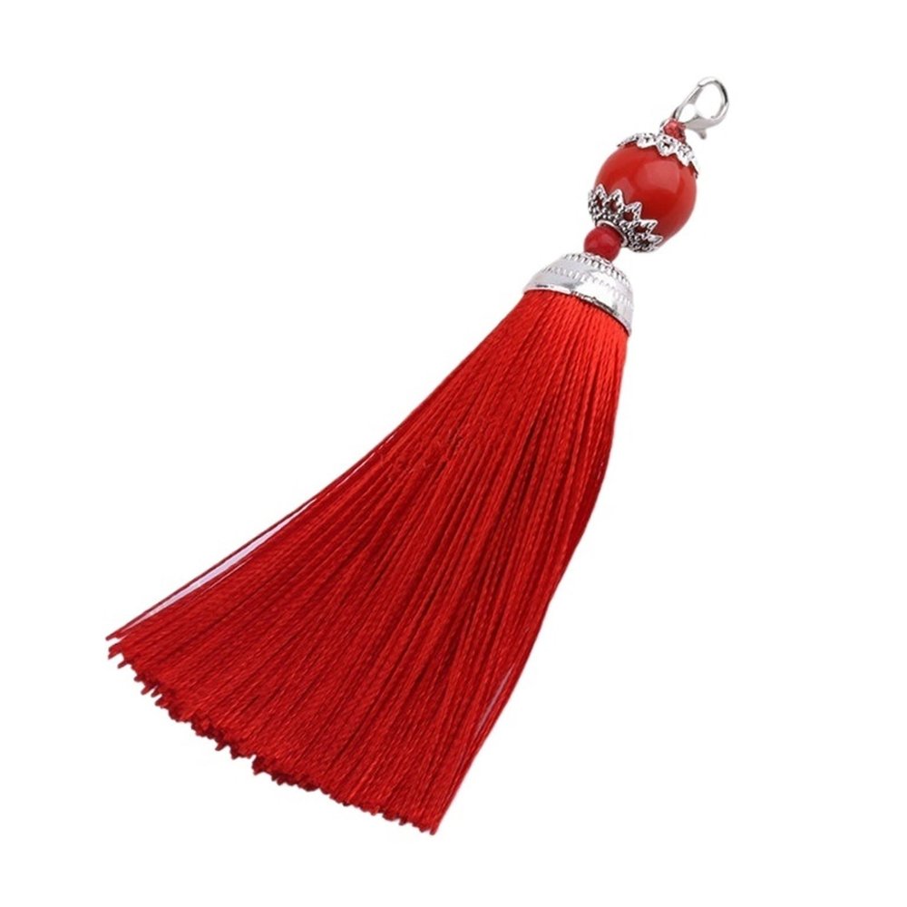 Smooth Silk Tassel with Lobster Clasp, Red