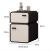 OYWEHECE Nightstand, Color-Block Microfiber Leather and Solid Wood, 2 Drawers, 35 × 40 × 50 cm view 3