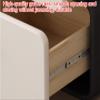 OYWEHECE Nightstand, Color-Block Microfiber Leather and Solid Wood, 2 Drawers, 35 × 40 × 50 cm view 4