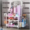 3-Tier Fitness Equipment Storage Rack with Wheels view 2