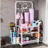3-Tier Fitness Equipment Storage Rack with Wheels view 4