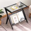 Small Side Table with Storage, Mobile Tea Station, Black, 55 cm view 2