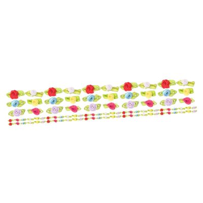 Lurrose 1000-Piece Satin Roses with Leaves for DIY Craft Projects, Colorful Fabric Roses for Weddings, Decorations, Hair Accessories, and More