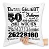 40 x 40 cm 50th Birthday Pillow – “You Are Loved from the Heart” – White view 1