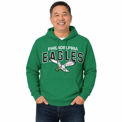 Team Fan Apparel NFL Adult Unisex Starting Fresh Ultra-Soft Fleece Hooded Sweatshirt, Heathered Kelly Green, Large