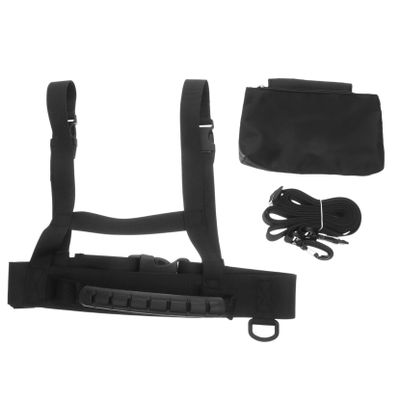Kids' Ski Belt for Skiing and Ice Skating, Black Nylon and Polyester