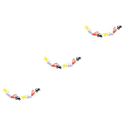 ibasenice 3-Piece Excavator-Themed Birthday Decoration Set, Felt Pennant Banner for Kids' Birthday Parties