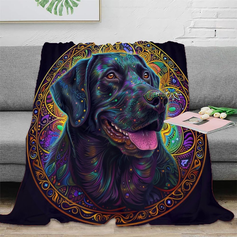 Labrador Flannel 3D-Printed Dog Sofa Blanket, Soft and Warm, 60 x 80 in