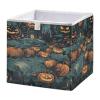 JUMBEAR Halloween Terrifying Pumpkin Cube Storage Bin, Foldable Toy Storage Basket, 28 x 28 x 28 cm view 1