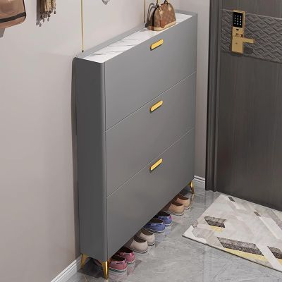 Generic Shoe Storage Cabinet for Entryways, Narrow Freestanding Shoe Cabinet with Doors for Small Spaces
