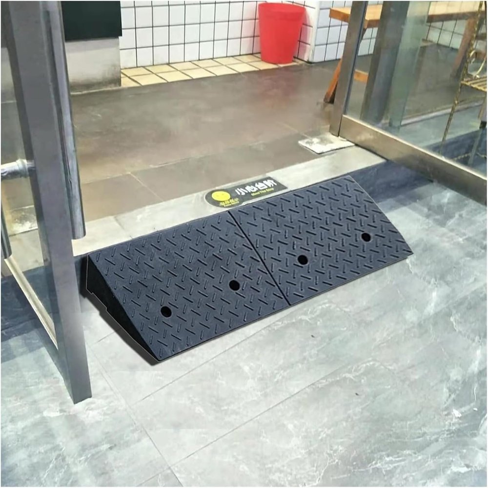 Rubber Threshold Ramp, 2–5-Inch Rise, Heavy-Duty Wheelchair and Vehicle Ramp