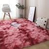 YUANWAN Shaggy High-Pile Rug 200 x 160 cm, Soft, Solid Color, Easy-Care, Non-Slip, Washable, Red view 1