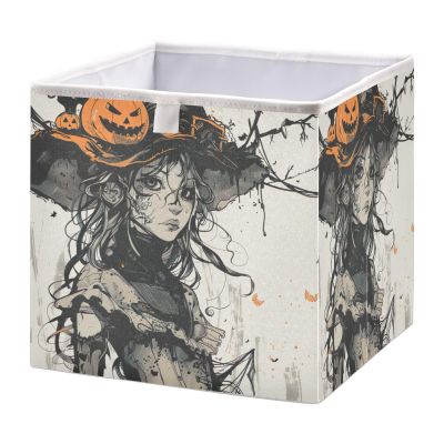 JUMBEAR Foldable Storage Basket for Halloween Girls, 28 x 28 x 28 cm