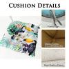 Hixingo Linen Cozy Seat Cushions with Ties, Soft Washable Chair Pads, Bird Print, 40 x 40 cm, 4-Pack, Plant Flower view 2