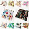 Hixingo Linen Cozy Seat Cushions with Ties, Soft Washable Chair Pads, Bird Print, 40 x 40 cm, 4-Pack, Plant Flower view 3