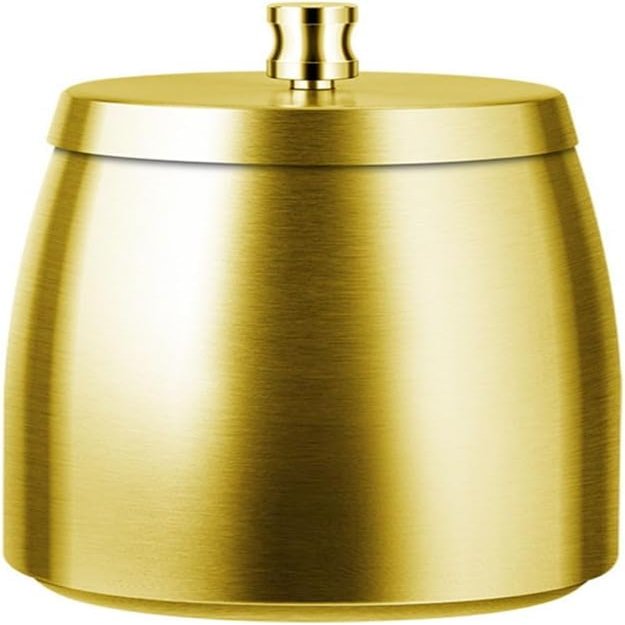 Daaxing Metal Ashtray with Lid, Gold, L