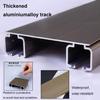 Double Curtain Track with Silent Rollers, Pre-Drilled Aluminum Ceiling Track, Champagne view 3