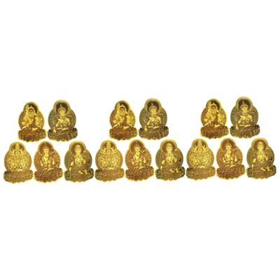 PRETYZOOM 15-Piece Gold Buddha Feng Shui Stickers, Self-Adhesive Paper