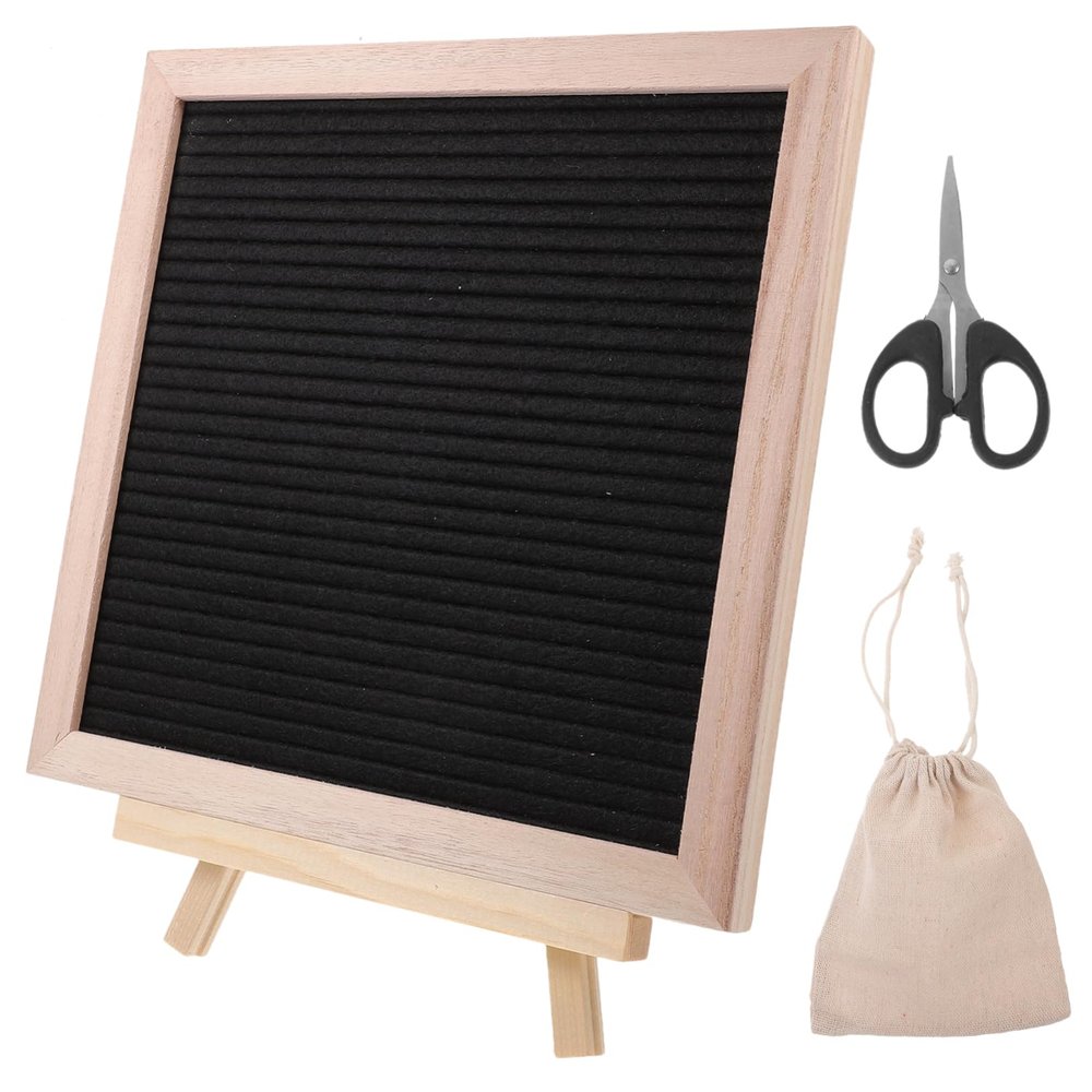 DIYEAH Felt Letter Board Set with Wooden Stand, Black
