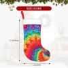 BEIVGOXL Personalized Rainbow Tie-Dye Velvet Christmas Stocking view 3