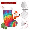 BEIVGOXL Personalized Rainbow Tie-Dye Velvet Christmas Stocking view 4
