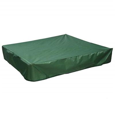 Waterproof Square Sandbox Cover with Drawstring, Green, 230 x 200 cm, Oxford Fabric