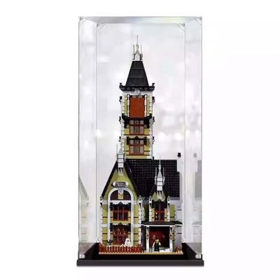 TRUSTFAR Dustproof Acrylic Display Case for LEGO 10273 Haunted House Building Model, Transparent Box, 2 mm (Model Not Included)
