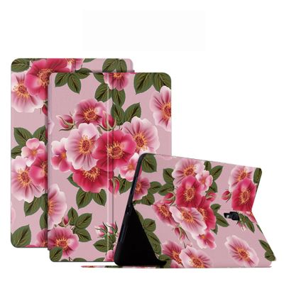 DayQiQiPu Case for Samsung Galaxy Tab A 10.5-inch 2018, SM-T590/T595/T597, PU Leather Floral Blossom Series Flip Case, Ultra-Slim, Auto Sleep/Wake, Pattern 05