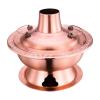 Copper Hot Pot, Traditional Chinese Shabu-Shabu Pot with Chimney, Gold, 34 cm view 1
