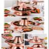 Copper Hot Pot, Traditional Chinese Shabu-Shabu Pot with Chimney, Gold, 34 cm view 3