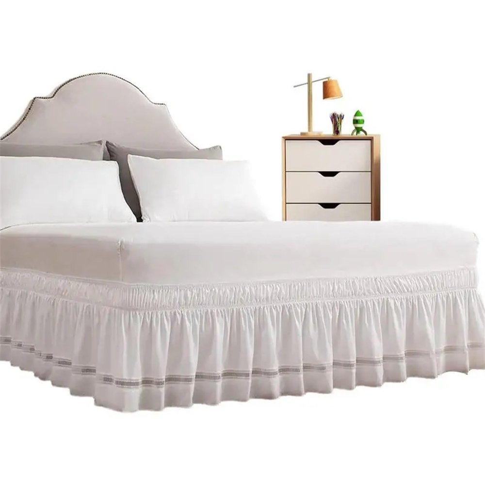 HEUchuan Pleated Wrap-Around Bed Skirt, Easy to Install, 100 x 200 x 38 cm