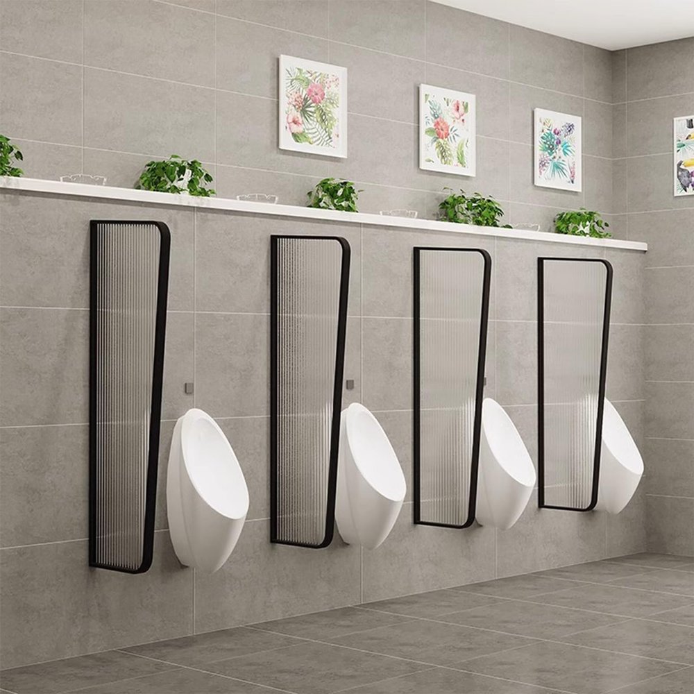 ZNBLSD Urinal Partition for Men's Restrooms, Tempered Glass Privacy Divider for Schools and Shopping Centers