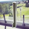 KEHSF Side-Mounted Glass Railing Post for 10/12 mm Glass, Silver, Center Post, H140 cm view 1