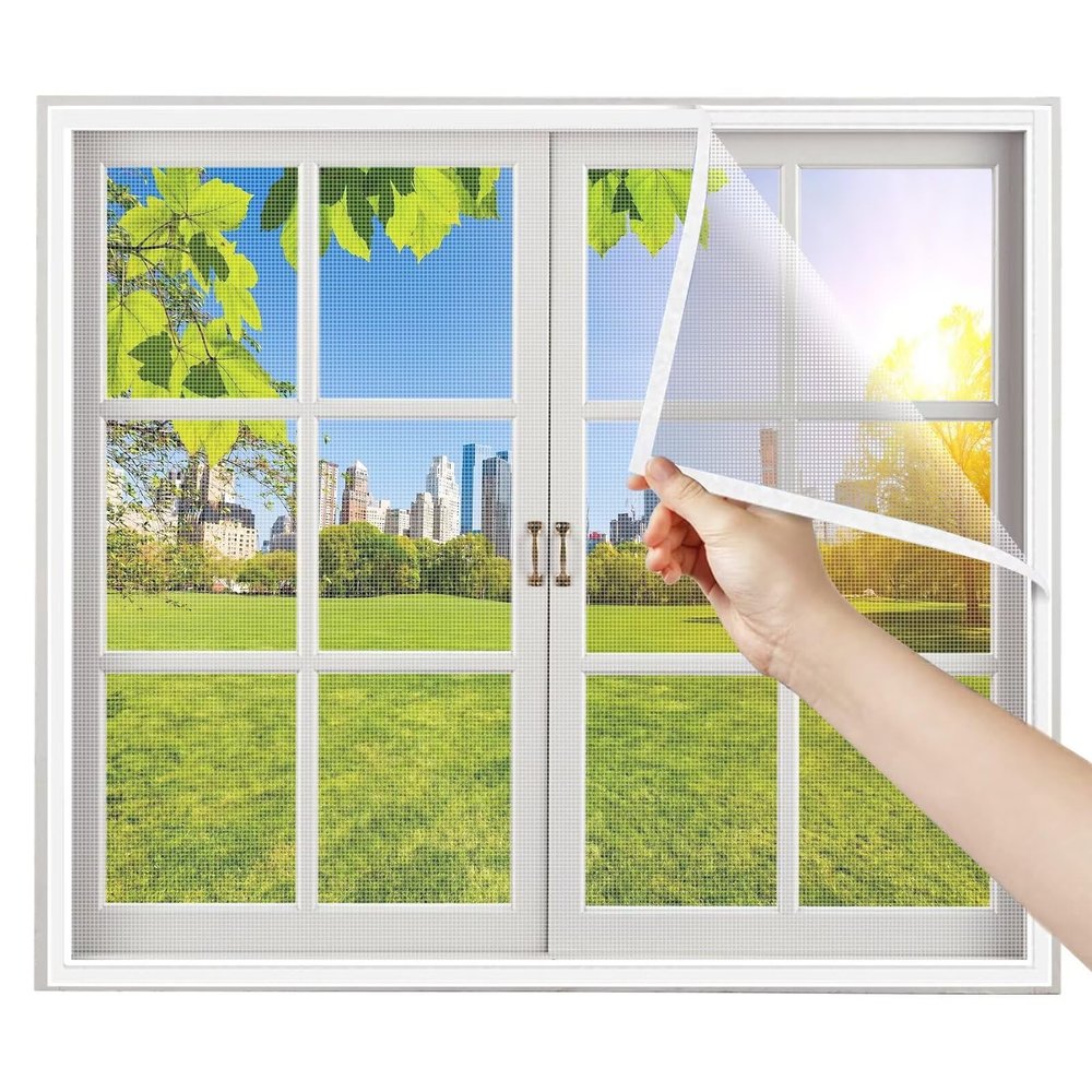 DIY Insect Screen for Windows, 60 x 90 cm, White