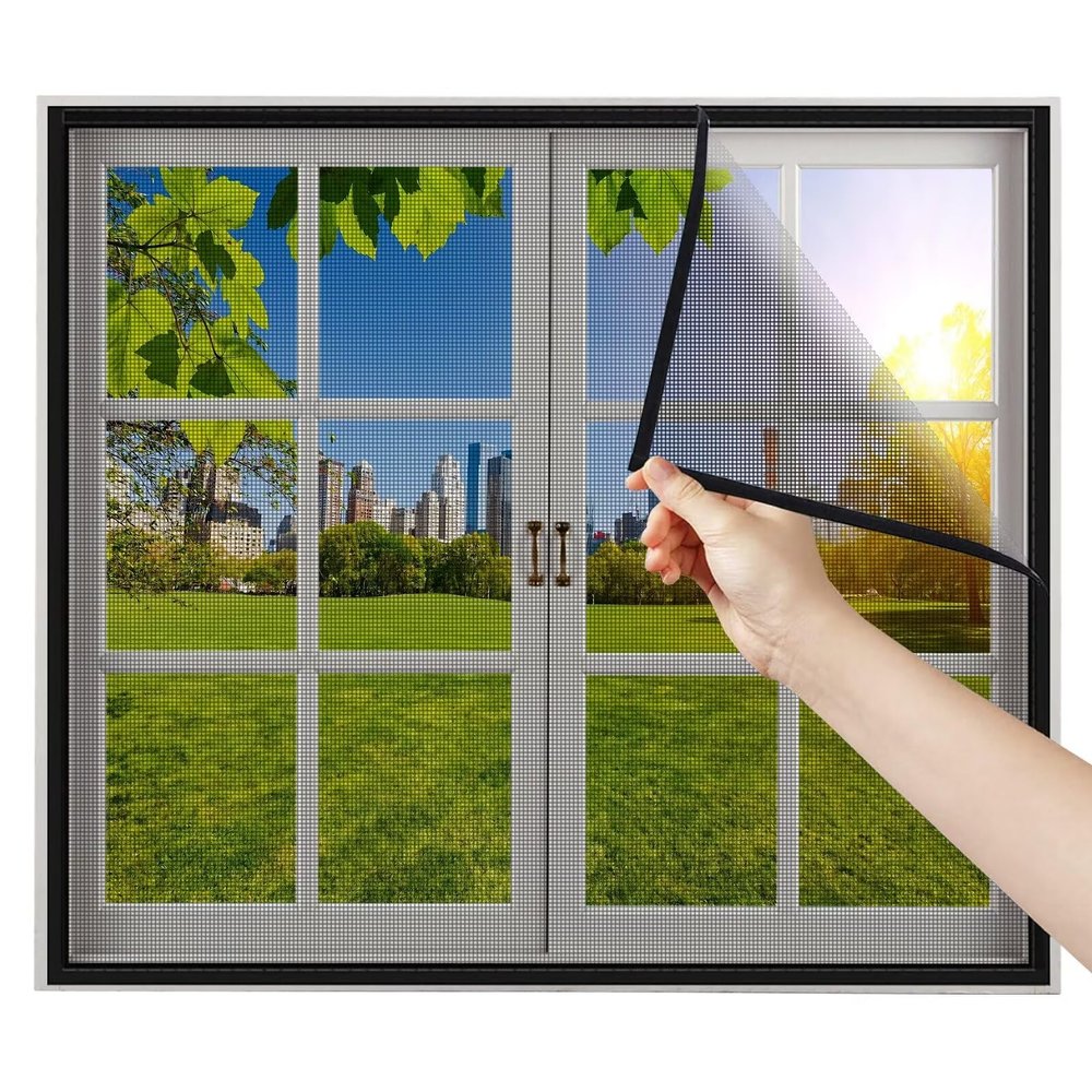 Sliding Insect and Sun Protection Window 115 x 195 cm, Black