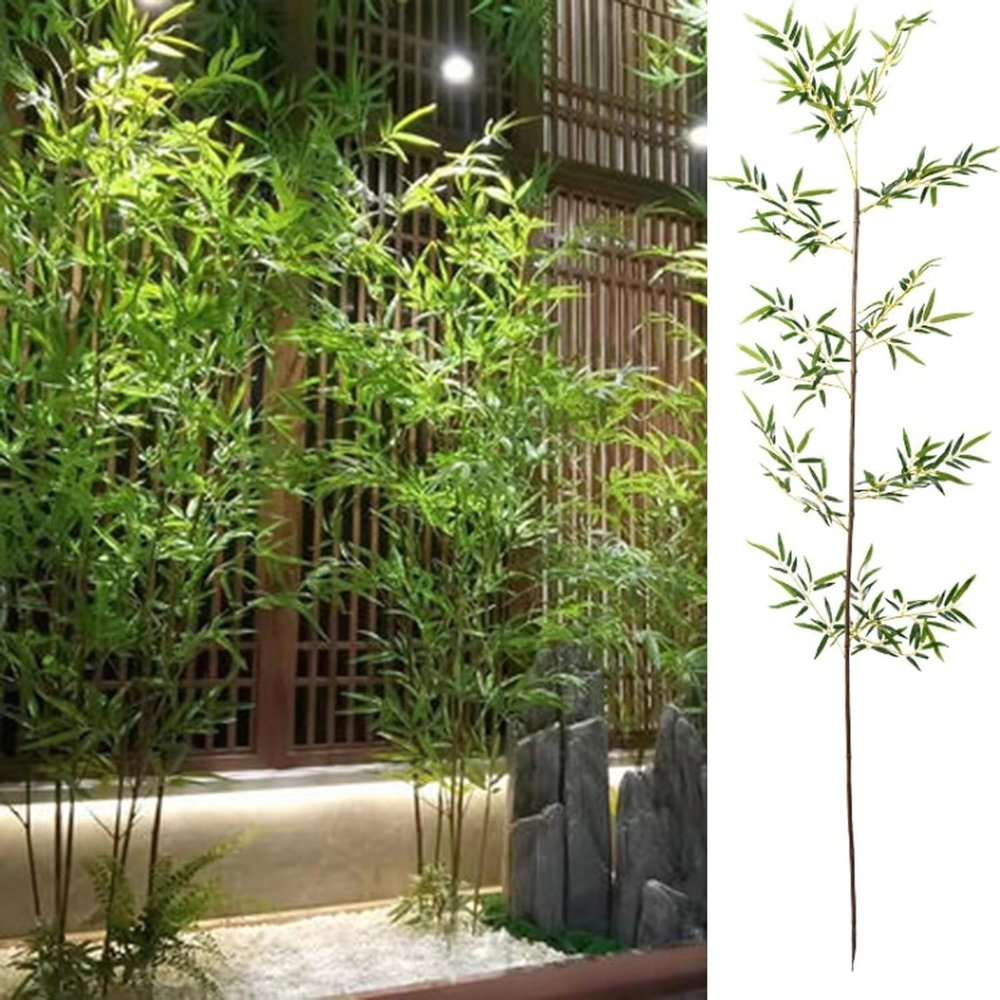 ZCFLWR Bamboo Leaves, 1.1/1.2 m Tall, Artificial Tree, 90-Pack, 2 m/6.5 ft Tall