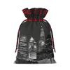 New York Print Christmas Gift Bags with Drawstrings view 2