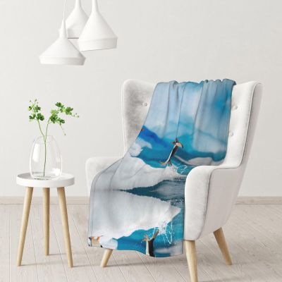 WOTDKG Penguin Flannel Fleece Throw Blanket, 76 x 102 cm
