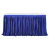 YCDZSW Table Skirt for Rectangular Tables, Spandex Stretch Tablecloth, Wrinkle-Free, Navy Blue, 4 ft view 1