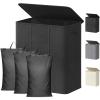 Lifewit 160L Laundry Hamper with 3 Compartments and Lid, Dark Gray view 1