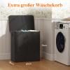 Lifewit 160L Laundry Hamper with 3 Compartments and Lid, Dark Gray view 3