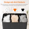 Lifewit 160L Laundry Hamper with 3 Compartments and Lid, Dark Gray view 4