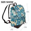 Women's Cartoon Deer Floral Print PU Leather Backpack, Waterproof, Black, One Size view 2